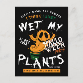 Spooky Cactus Pompoen Halloween Feestuitnodiging Briefkaart