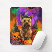 Spooky Cairn Terrier Hond Halloween Heksenpompoen Muismat (Met muis)