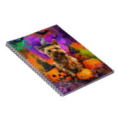 Spooky Cairn Terrier Hond Halloween Heksenpompoen Notitieboek (Rechterzijde)