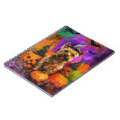 Spooky Cairn Terrier Hond Halloween Heksenpompoen Notitieboek (Linkerzijde)