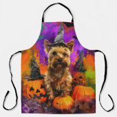 Spooky Cairn Terrier Hond Halloween Heksenpompoen Schort (Voorkant)