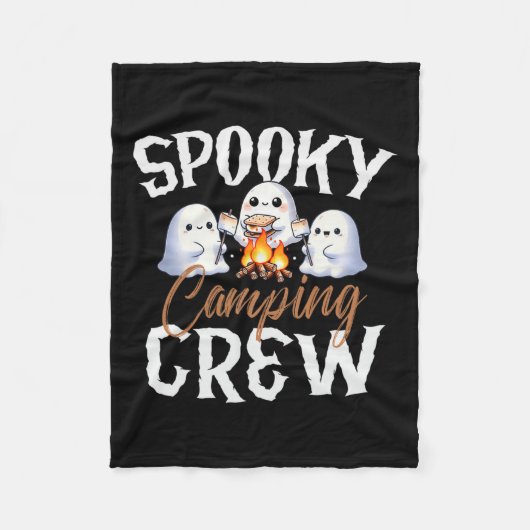 Spooky Camping Crew Halloween 2024 Campfire Happy Fleece Deken (Voorkant)