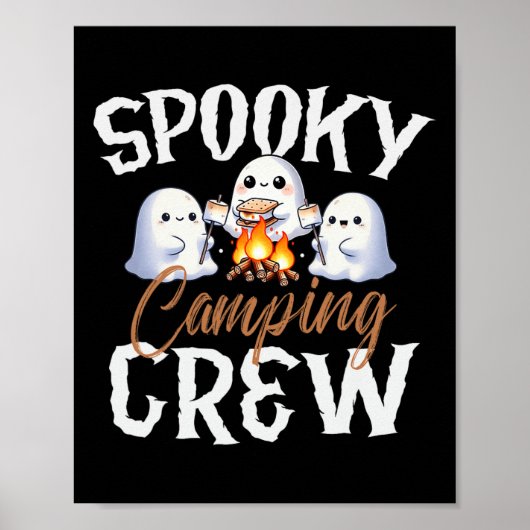 Spooky Camping Crew Halloween 2024 Campfire Happy Poster (Voorkant)