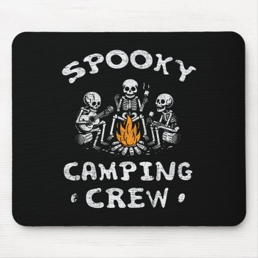 Spooky Camping Crew Halloween Camping Skeleton Cam Muismat (Voorkant)
