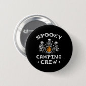 Spooky Camping Crew Halloween Camping Skeleton Cam Ronde Button 5,7 Cm (Voorkant /achterkant)