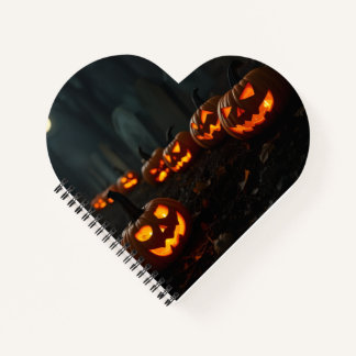 Spooky Candlelit Pumpkin Graveyard Notebook Notitieboek
