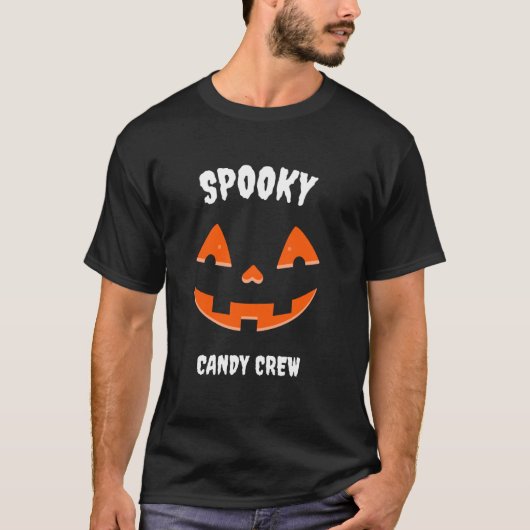 Spooky Candy Crew - Pompoengezicht - Halloween T-shirt (Voorkant)