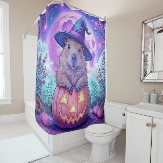 Spooky Capybara Douchegordijn (In situ)