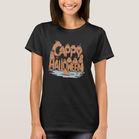 Spooky Capybara Halloween Cappy Spooky Halloween A T-shirt (Voorkant)