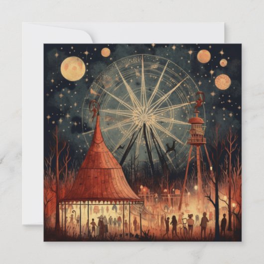 Spooky Carnaval: spookachtige Hallow Carnaval Kaart (Voorkant)