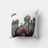 Spooky Castle halloween Art Throw Cushion Kussen (Achterkant)
