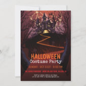 Spooky Castle Halloween Costume Party | Uitnodigin Kaart (Voorkant)