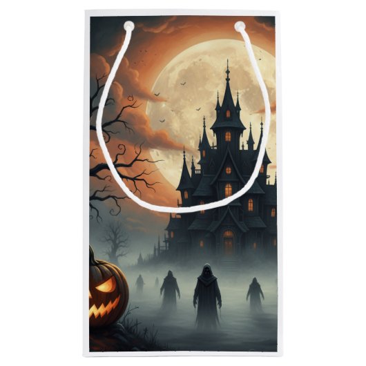 Spooky Castle Halloween-traktassen Klein Cadeauzakje (Achterkant)