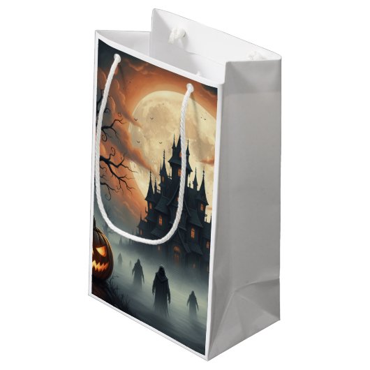 Spooky Castle Halloween-traktassen Klein Cadeauzakje (Achterkant Gekanteld)