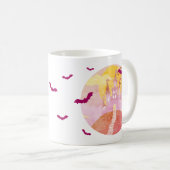 Spooky Castle op Hill Bats Halloween Koffiemok (Voorkant rechts)