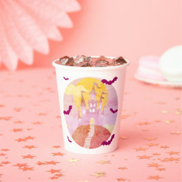 Spooky Castle op Hill Bats Halloween Papieren Bekers