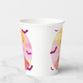 Spooky Castle op Hill Bats Halloween Papieren Bekers (Rechts)