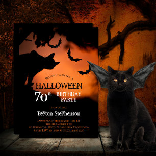Spooky Cat   70e verjaardag van de vleermuizen Hal Kaart
