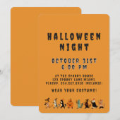 Spooky Cat and Costume Halloween Night Kaart (Voorkant / Achterkant)