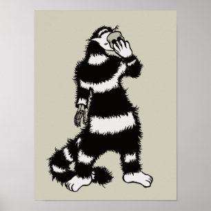 Spooky Cat Creater Skeleton Hand Skull Masker Poster