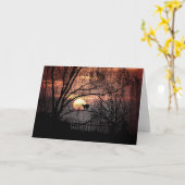 Spooky Cat en Branches Pagan Wenskaart Kaart (Gele Bloem)