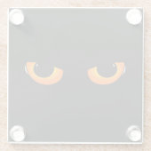 Spooky Cat Eyes Glazen Onderzetter (Achterkant)