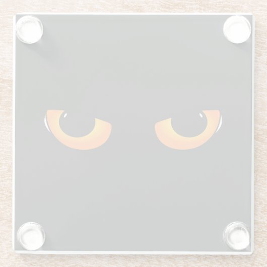 Spooky Cat Eyes Glazen Onderzetter (Achterkant)