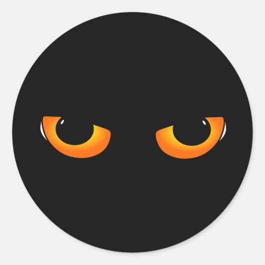 Spooky Cat Eyes Ronde Sticker (Voorkant)