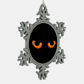 Spooky Cat Eyes Tin Sneeuwvlok Ornament (Links)