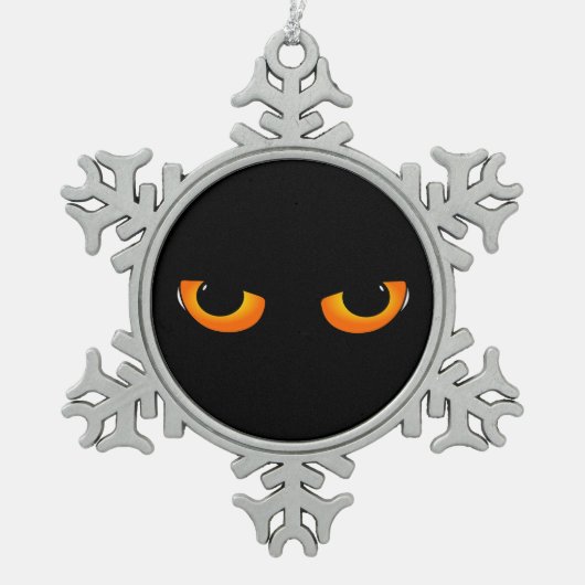 Spooky Cat Eyes Tin Sneeuwvlok Ornament (Voorkant)