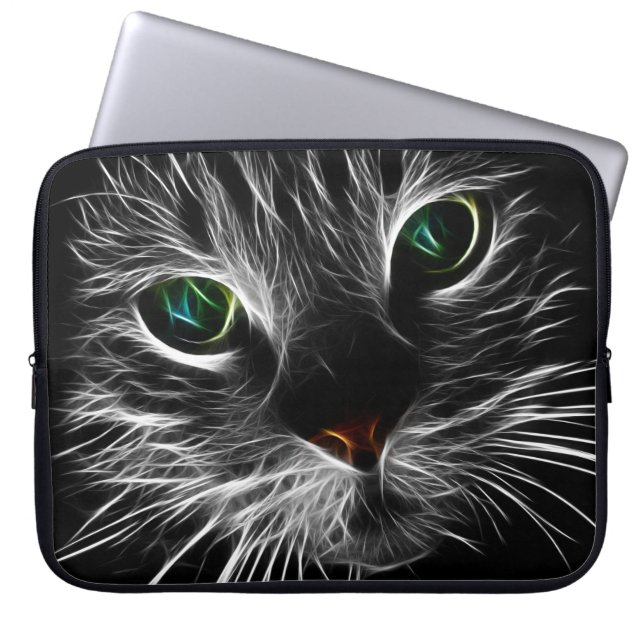 Spooky Cat Feline Soul Spirit Animal Laptop Sleeve (Voorkant)