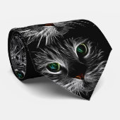 Spooky Cat Feline Soul Spirit Animal Stropdas (Opgerold)