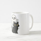 Spooky Cat & Ghost Mok – Schattigee Halloween Koff (Voorkant rechts)
