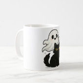Spooky Cat & Ghost Mok – Schattigee Halloween Koff (Voorkant links)
