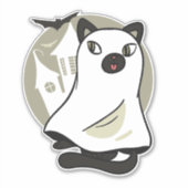 Spooky Cat Ghost Sticker (Voorkant)