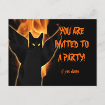 Spooky Cat Halloween Invitation Briefkaart aanpass