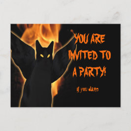 Spooky Cat Halloween Invitation Briefkaart aanpass