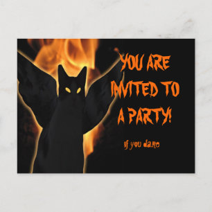 Spooky Cat Halloween Invitation Briefkaart aanpass