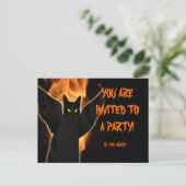 Spooky Cat Halloween Invitation Briefkaart aanpass (Staand voorkant)