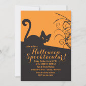 Spooky Cat Halloween Invitation Kaart (Voorkant)