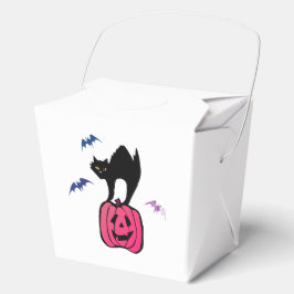 Spooky Cat Halloween Pumpkin Pop Art Bedankdoosjes