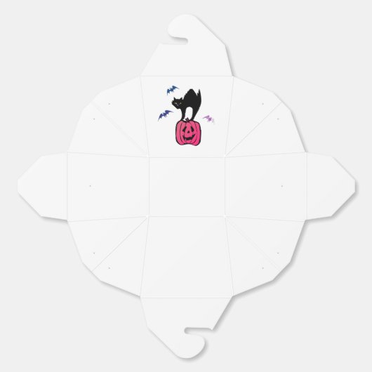 Spooky Cat Halloween Pumpkin Pop Art Bedankdoosjes (Ongevouwen)