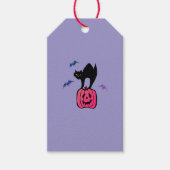 Spooky Cat Halloween Pumpkin Pop Art Cadeaulabel (Voorkant)