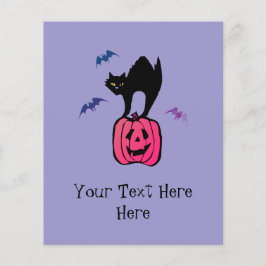 Spooky Cat Halloween Pumpkin Pop Art Flyer