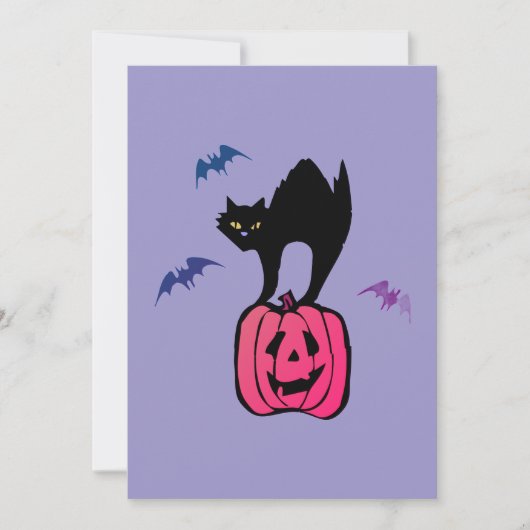 Spooky Cat Halloween Pumpkin Pop Art Kaart (Voorkant)