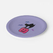 Spooky Cat Halloween Pumpkin Pop Art Papieren Bordje (Gekanteld)