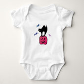 Spooky Cat Halloween Pumpkin Pop Art Romper (Voorkant)