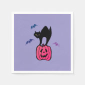 Spooky Cat Halloween Pumpkin Pop Art Servet (Voorkant)