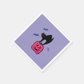 Spooky Cat Halloween Pumpkin Pop Art Servet (Hoek)