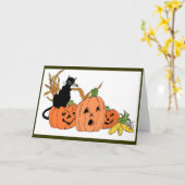 Spooky Cat Kaart (Gele Bloem)